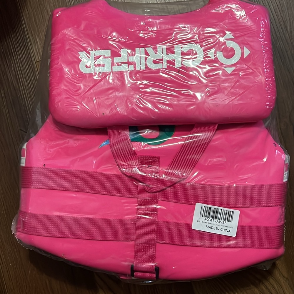 NWT Toddler white and pink Swim Vest Life jacket Adjustable Size guide in photos - Picture 10 of 13